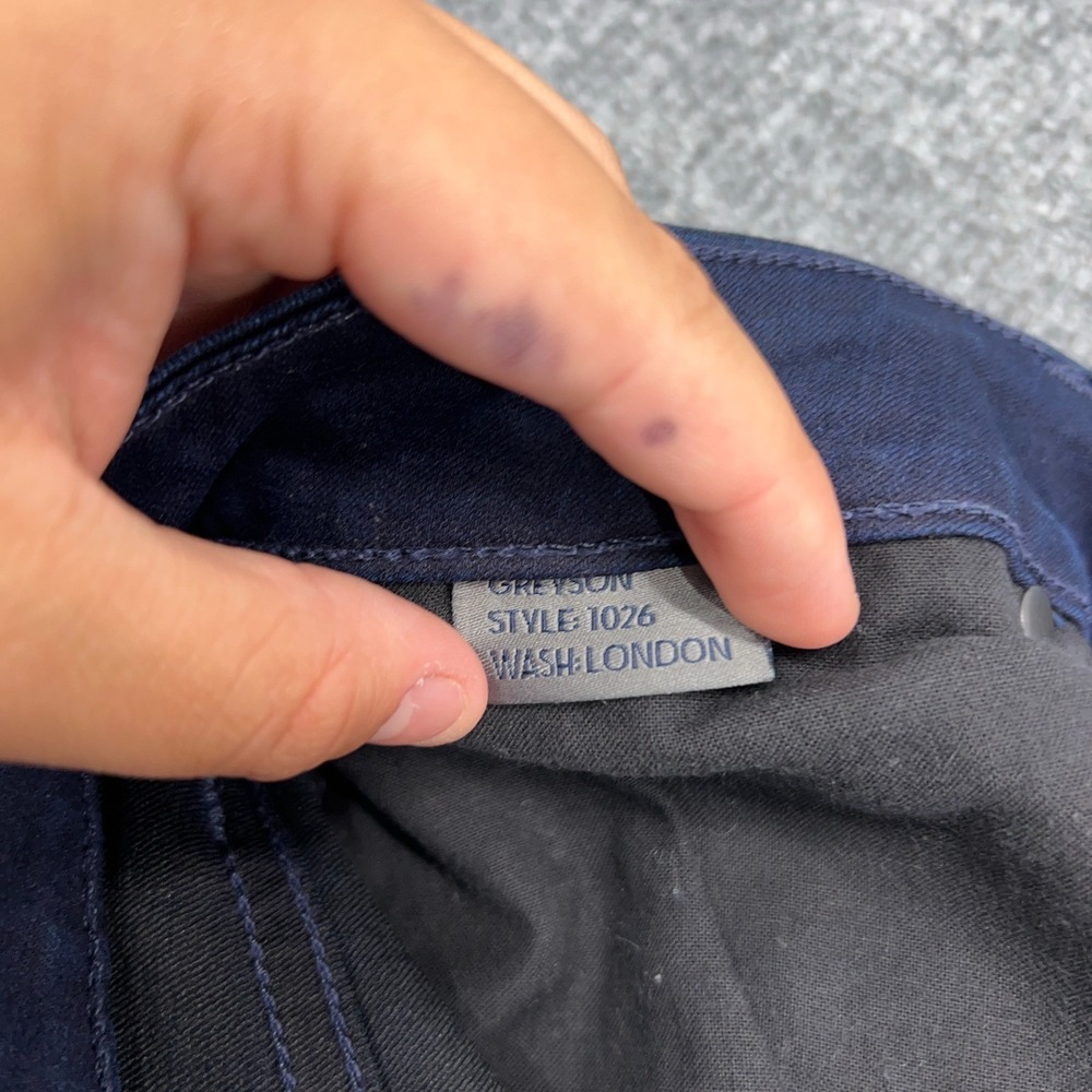 Monfrere Jeans Men 34X30 Blue Denim Stretch Greyson Skinny Fit Garment Dyed Dark - Picture 8 of 10